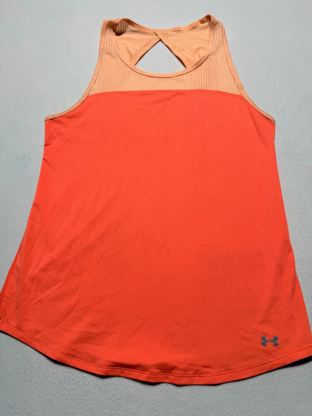 Under Armour Women's XL Orange Tank Top Racerback Mesh Detail Athletic Shirt